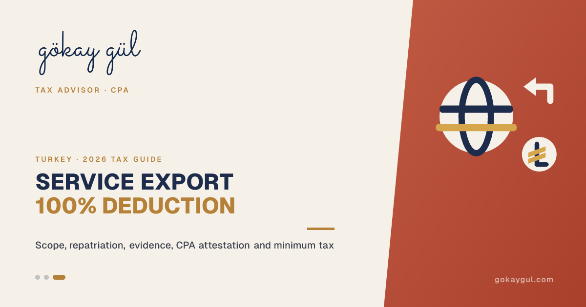 Turkey's 100% Service-Export Earnings Deduction: ITC 89/13 and CTC 10/1-ğ (2026)