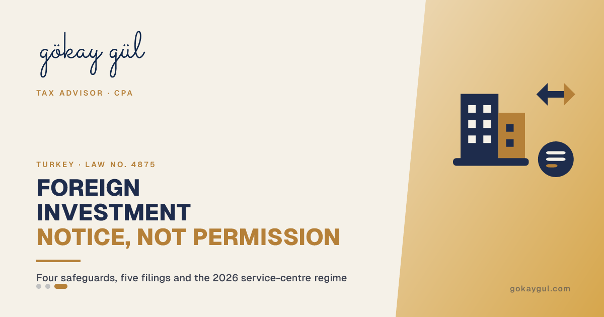 Setting Up a Foreign-Invested Company in Turkey (2026): Notice, Not Permission — 4 Safeguards and 5 E-TUYS Filings